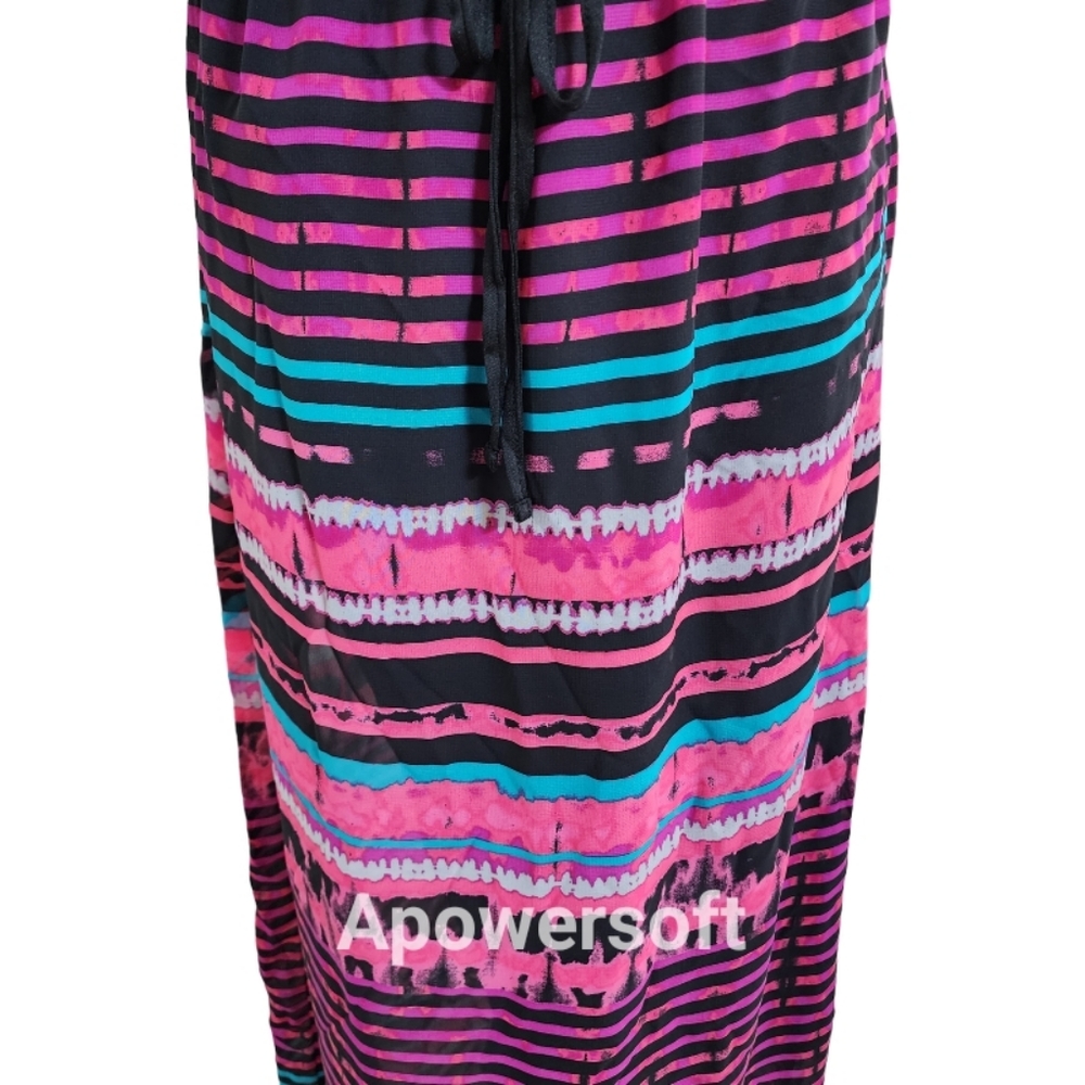 Faded Glory Lace Bodice Stripped Summer Maxi Dress - Picture 5 of 7